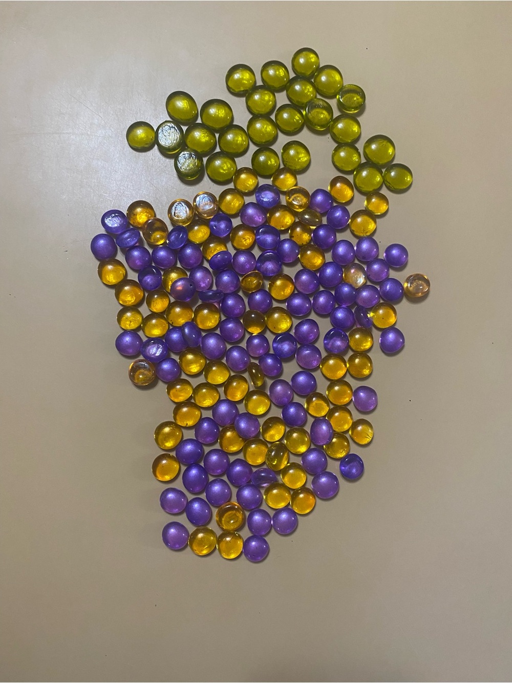 Purple, Green & Gold Decorative Glass Pebbles Vase Filler- 165 pieces